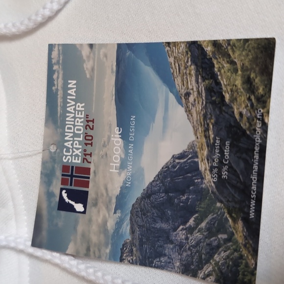 *NWT* Scandinavian Explorer Flåm Norway Pullover Hoodie Size XXL in White - Picture 5 of 10